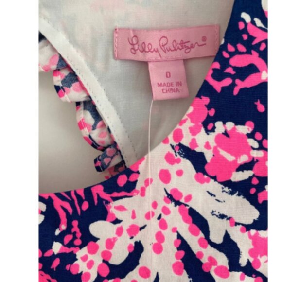Lilly Pulitzer Fiesta Stretch Keyhole Back Dress, Navy & Pink " DRESS - Picture 8 of 8